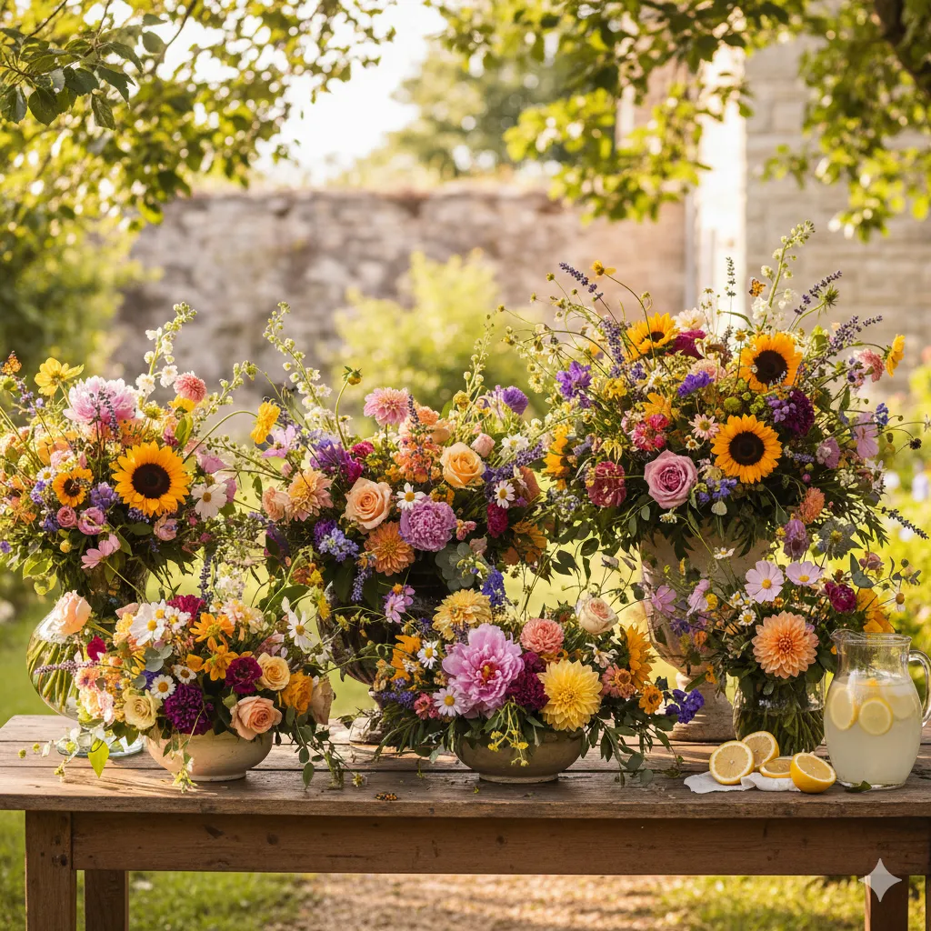 Summer floral arrangements